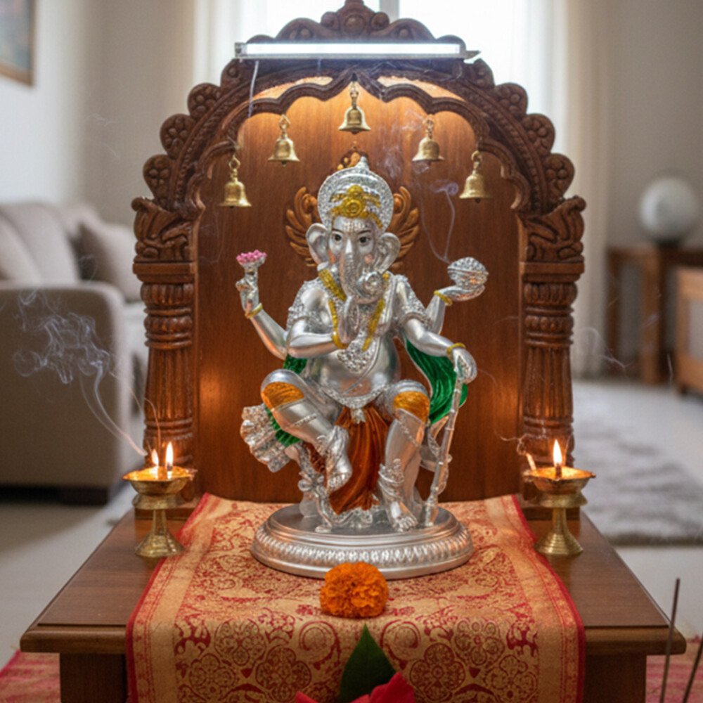 Silver Matte Serenity Ganesha